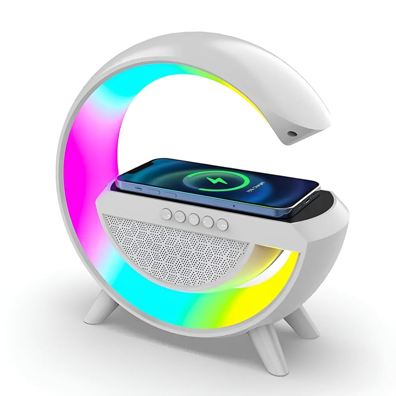 Multi-Function Bluetooth Speaker Lamp with Wireless Charging & RGB Light