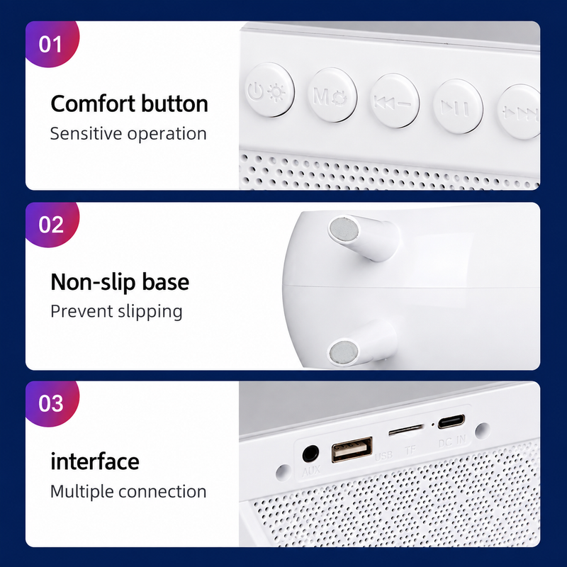 Multi-Function Bluetooth Speaker Lamp with Wireless Charging & RGB Light